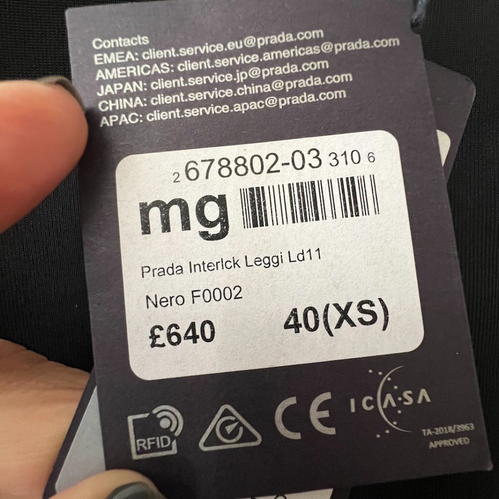 Prada New Black Leggings